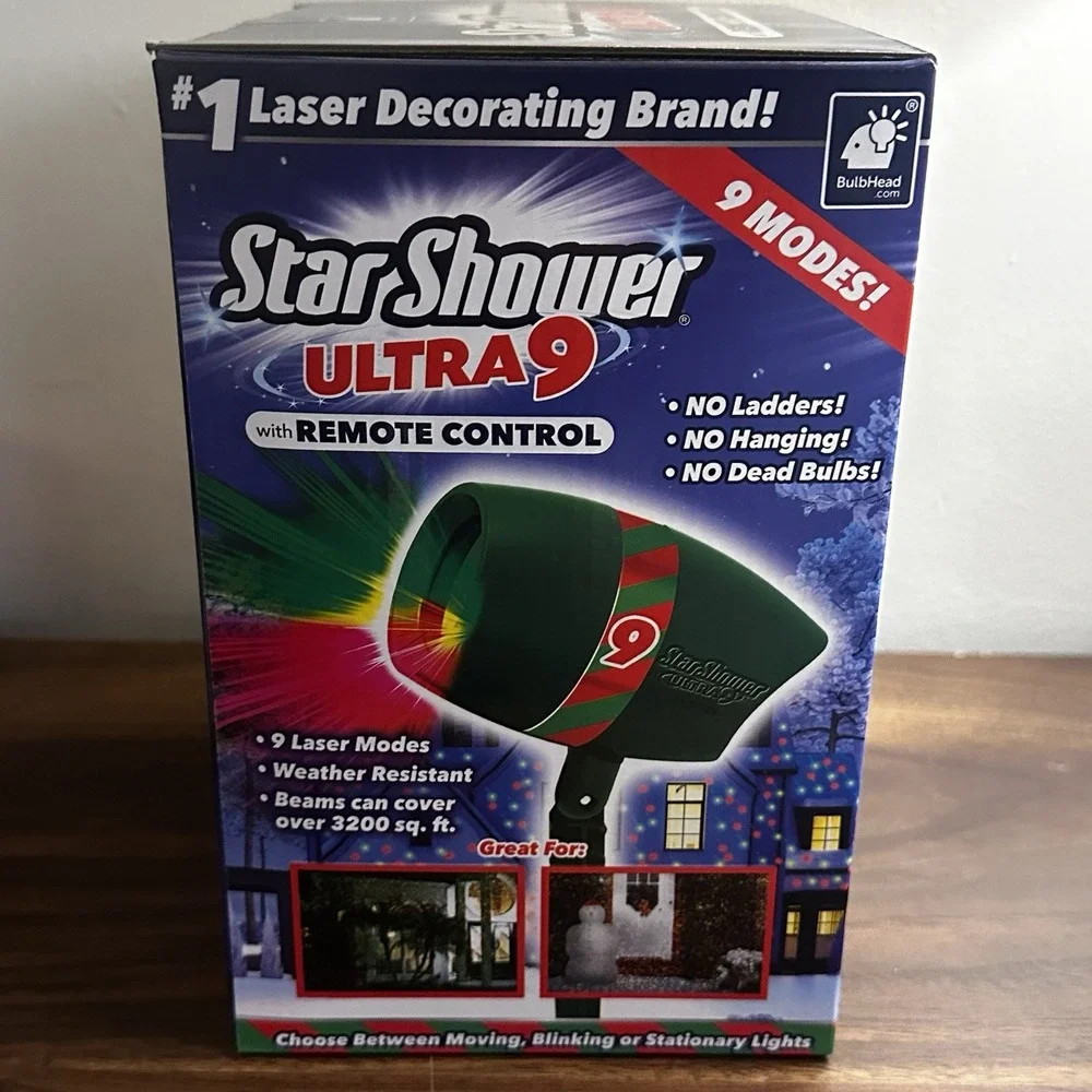Star Shower Ultra 9 Outdoor Holiday Laser Light Show AS SEEN ON TV‎ 9 Modes NEW